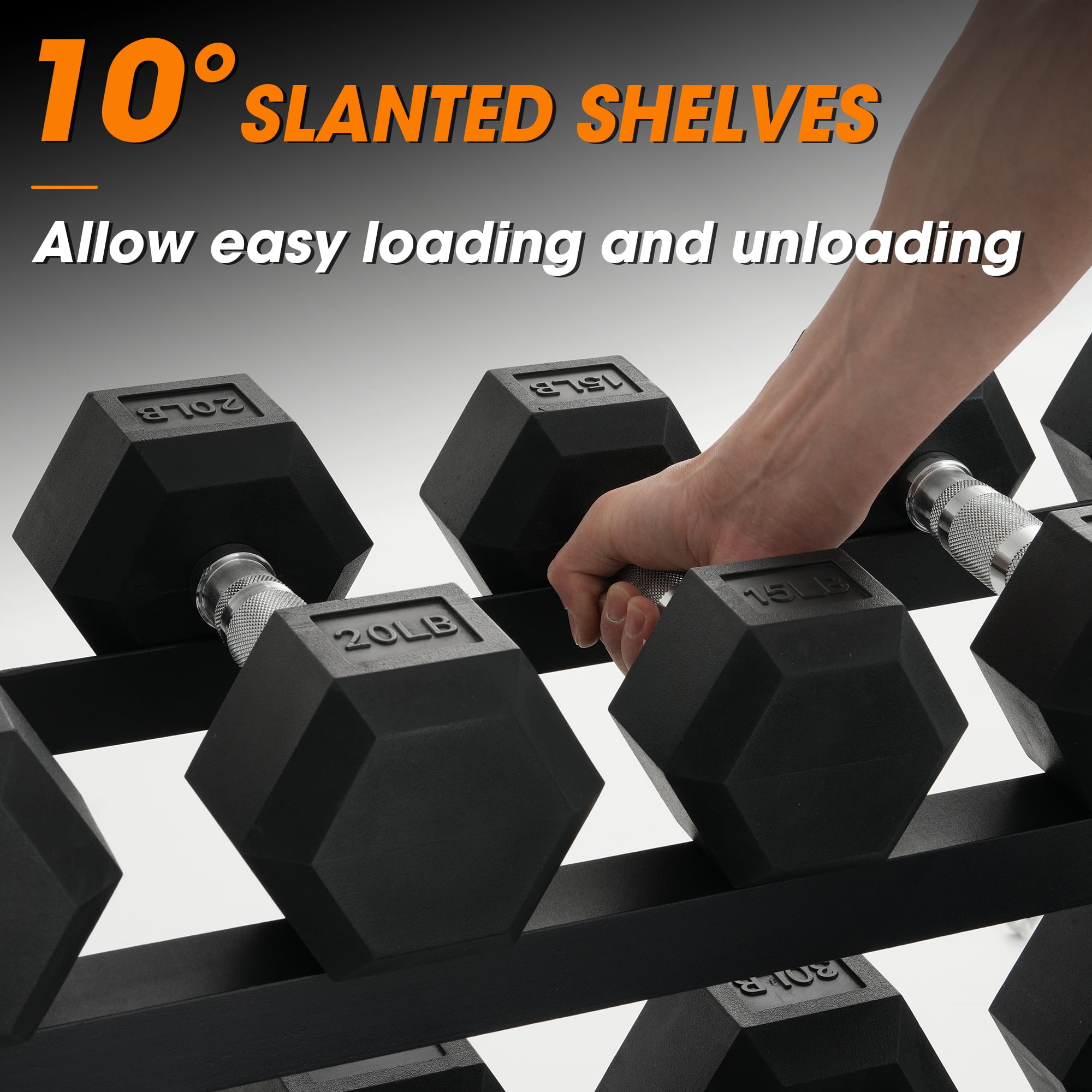 Mikolo 3 Tier Dumbbell Storage Rack Stand, 1100LBS Weight Capacity