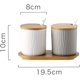 thumbnail image 2 of Azucarero de cerámica para tarros de especias, azucarero de cerámica con cuchara y tapa de bambú para té, azúcar, sal, especias, 2 of 5