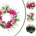 thumbnail image 6 of Xecvkr Spring Artificial Tulip Wreath Door Hanging Home Decor Multicolor Flower Rattan Wall Ornament Christmas Seasonal Party 1 Piece, 6 of 6