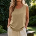 thumbnail image 2 of GEWSEY Tank Tops for Women, Crewneck Loose Fit Basic Going Out Clothes Womens Fashion Casual Summer Sleeveless Shirts (Khaki, S), 2 of 4