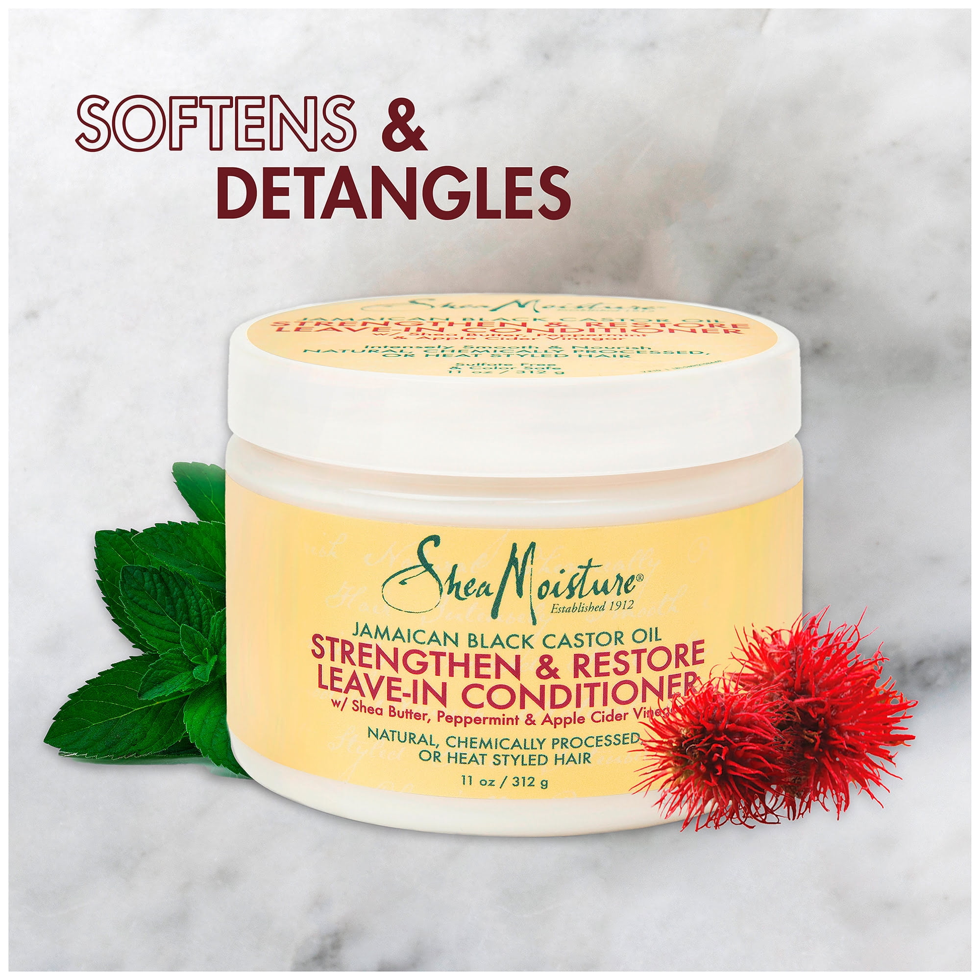 SheaMoisture Jamaican Black Castor Oil Strengthen & Restore Leavein Conditioner All Hair, 11.5 oz  (图5)