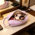 thumbnail image 3 of Cosmetic Pouch Large Capacity with Partition Design And Carrying Strap Storage Bag Splash-Proof Durable Organizer for Makeup Jewelry Keys, 3 of 8