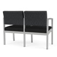 thumbnail image 5 of Chaise d'Attente de Réception en Acier Lenox 2 Places / Acier Argenté / Gris Foncé / Noir, 5 of 5