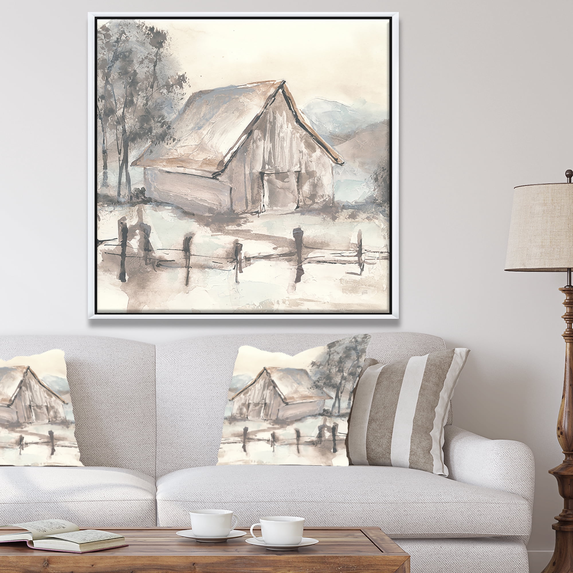 Designart ' Farmhouse Barn Grey VII ' Modern Farmhouse Framed Canvas