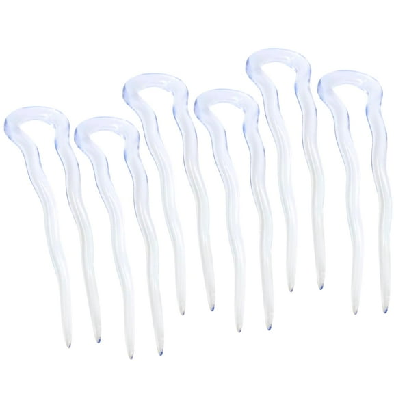 Parcelona French Mystic Large Celluloid Hair Pins for Women & Girls(6Pcs)