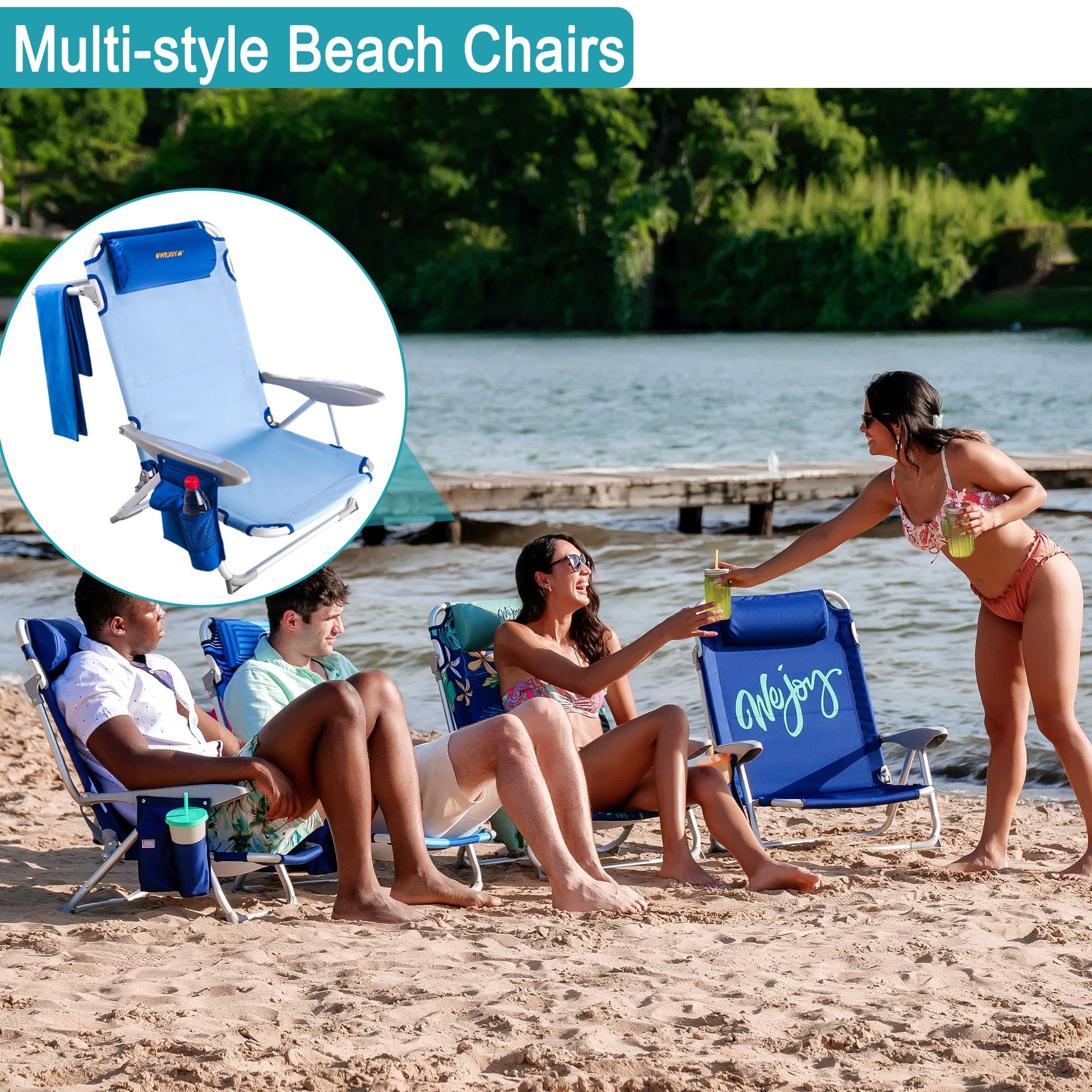 WOLFACE Outdoor Camping Beach Chair Office Lunch Break Chair Zero
