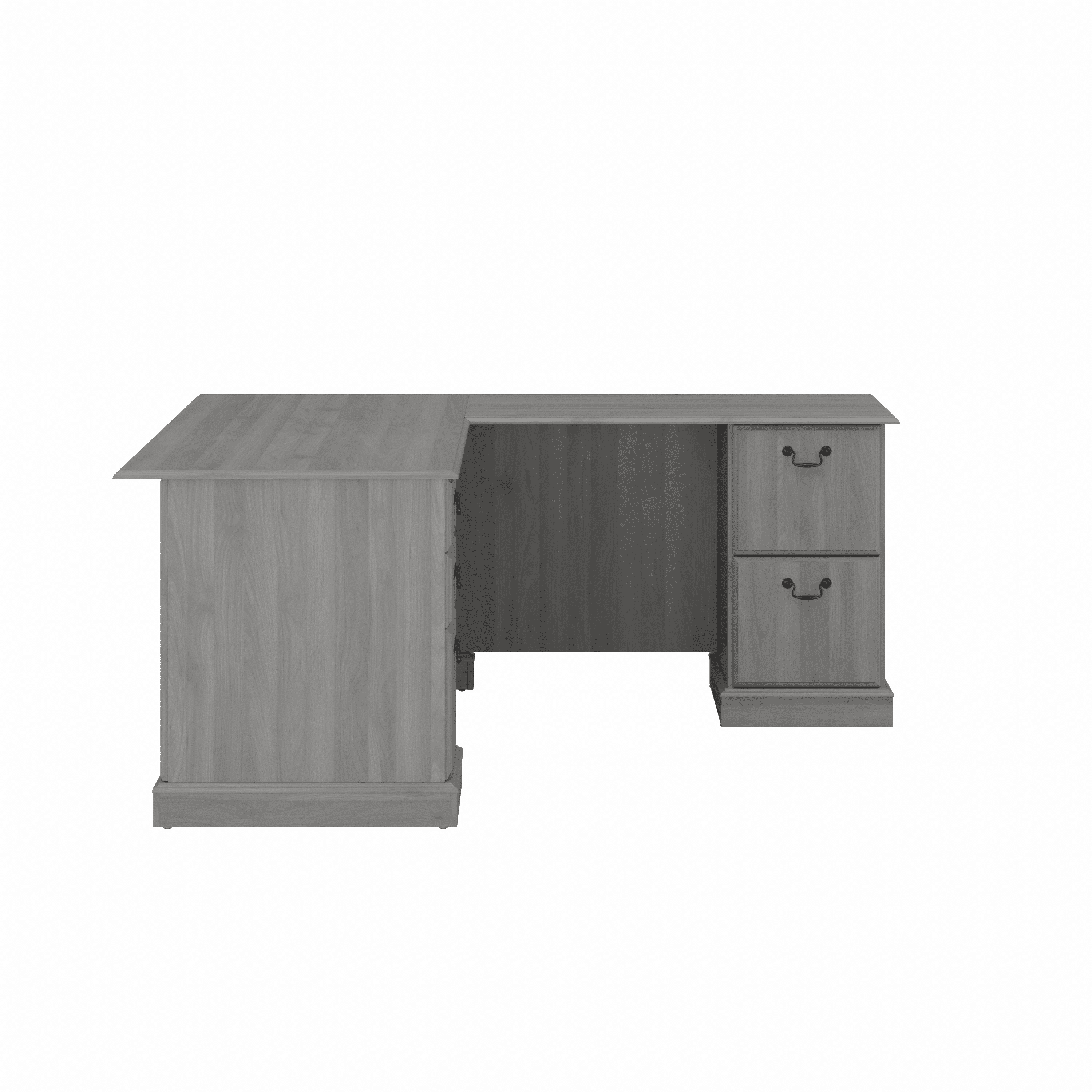 Bush Furniture Saratoga L Shaped Computer Desk with Drawers in Modern Gray