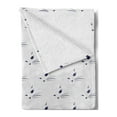 thumbnail image 2 of Cat Soft Flannel Fleece Throw Blanket, Creative Interpretation of Kitten Eyes and Whiskers Meow Portrait Animal Specifics, Cozy Plush for Indoor and Outdoor Use, 50" x 60", Indigo White, by Ambesonne, 2 of 5