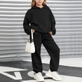 thumbnail image 6 of Enjoytime Girls Two Piece Set Long Sleeve Hooded Sweatshirt Pockets Sweatpants Outfits Fall Winter Soft Casual Sweatsuit Sets, 6 of 7