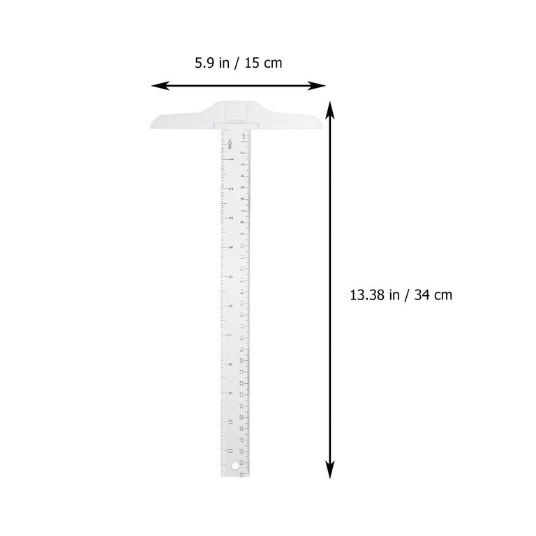 FELTECHELECTR Design Ruler Clear t Rulers Graduated Ruler Adjustable t  Square T Square Drawing Drafting Tools T-Shirt Ruler Headbands Architect  Ruler Acrylic Office Double Sided Ruler Precision 