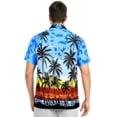 thumbnail image 2 of HAPPY BAY Men's Hawaiian Shirts Short Sleeve Button Down Shirt Men's Casual Shirts Vacation Tropical Beach Summer Party Shirts for Men Funny L Island View, Blue, 2 of 7