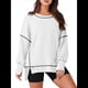 thumbnail image 2 of Sudadera Informal de Cuello Redondo para Mujer, de Larga, Holgada, , con Costuras en Contraste, para Otoño. XL, 2 of 8