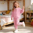 thumbnail image 5 of Toddler Baby Girls Clothes 9 12 18 24 Months 2T 3T Fall Winter Clothes Baby Crewneck Sweatshirts Pants Set Long Sleeve Girls Outfits Jacket Set Pink Size 12-24 Months, 5 of 7