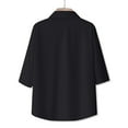 thumbnail image 4 of Dvkptbk Hommes Décontracté Mode Col Rabattu Bouton Manches Courtes Blouse Hauts Chemise en Liquidation, 4 of 5