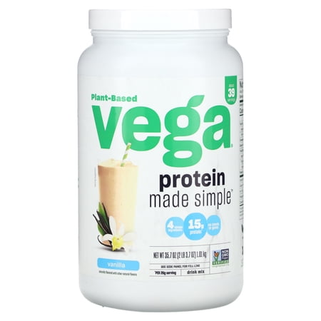 Plant-Based  Protein Made Simple  Vanilla  2 lbs (3.7 oz)  Vega