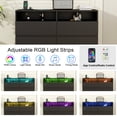 thumbnail image 6 of 6 Drawer Black Led Dresser Built-in Charging Station, Modern Double Dresser with Open Storage Shelf, Clothes Organizer Cabinet for Bedroom, Living Room, and Closet, 6 of 10