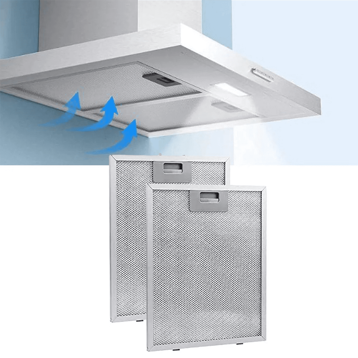 4PCS Cooker Hood Filters Metal Mesh Extractor Vent Filter 320X260mm Kitchens Hoods Oil Filter Range Hood Grease