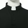 thumbnail image 5 of BLESSUME Mens Clergy Tab Collar Polo Shirt Short Sleeve Pastor Minister Preacher Blouse and Tops, 5 of 7
