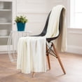 thumbnail image 2 of Chanasya Chenille Chateau Luxurious Knit Throw Blanket with Woven Boarder - Super Soft and Classy Subtle Shimmer for Home Decor, Sofa, Chair, Living Room, and Bedroom (50x65 Inches) Crème, 2 of 3