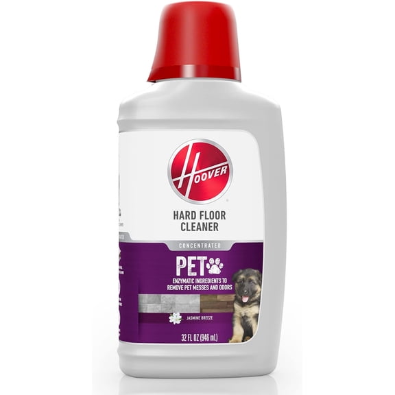 Pet Hard Floor Cleaner Solution, 32 oz., Jasmine Breeze Scent, Concentrated Pet Cleaning Formula, For Use on Sealed Vinyl, Sealed Hardwood, Tile and More, Pair with Hard Floor Machines