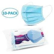 Pegasos 10 Pcs Disposable Breathable 3-Layer Ear Loop Face Masks 10-Pack