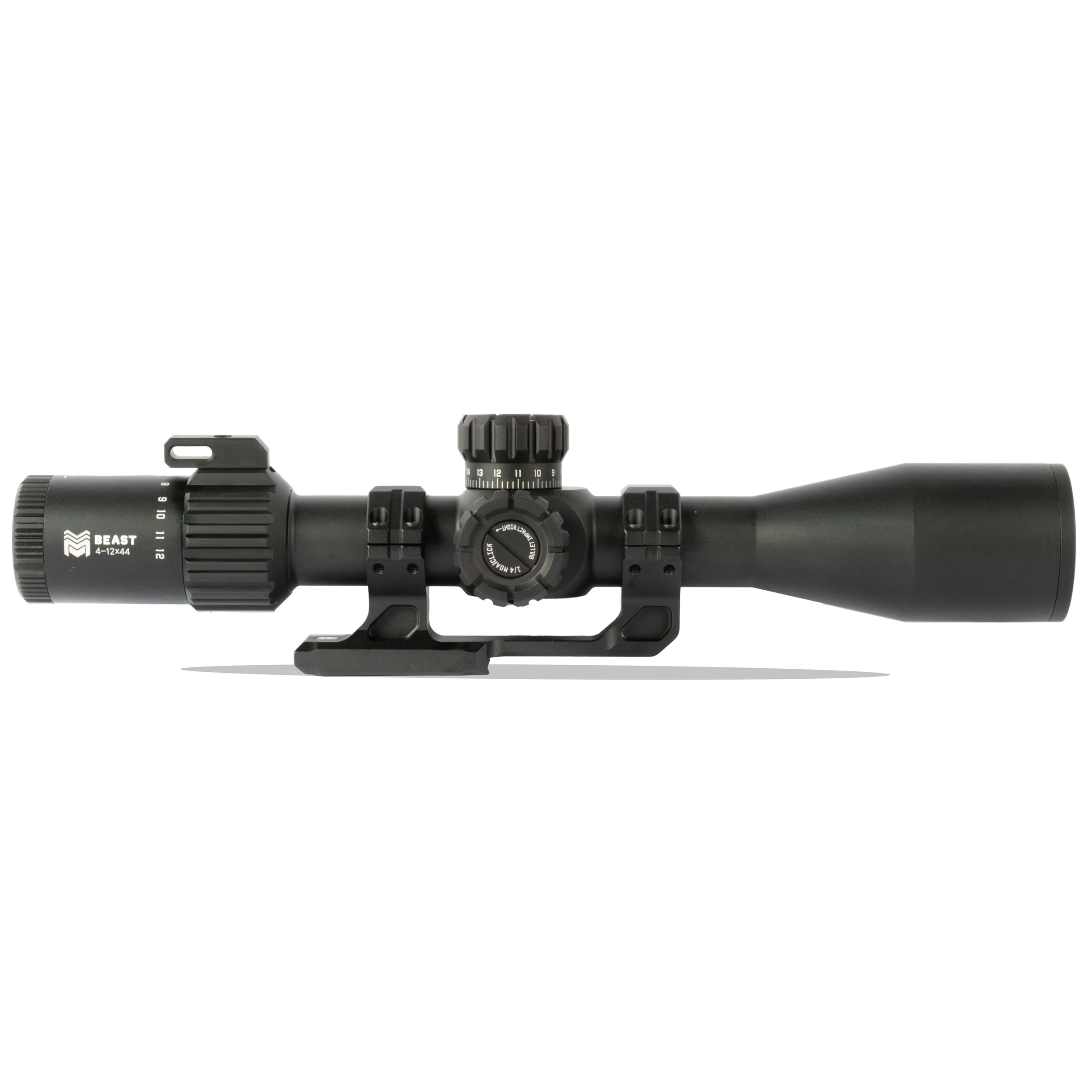 Monstrum Beast 4-12x44 Rifle Scope with Side Focus and Offset Scope Mount | Black | FIB01 Daylight Bright Reticle
