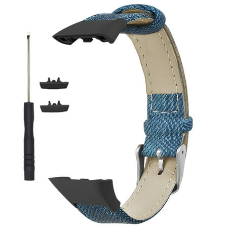 Suitable compitable with huawei compitable with honor Band 6 Smart Band Vintage Denim Texture Leather Strap