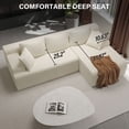 thumbnail image 5 of LAUSAINT HOME 96" Boneless Sectional Sofa, L-Shaped Modular Cloud Couch with Deep Seat & Plush Corduroy Fabric (Beige, Right Facing Chaise), 5 of 8