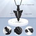 thumbnail image 6 of 316L Stainless Steel Tribal Spearpoint Arrowhead Urn Necklace for Men / Women : Arrowhead Cross Memorial Pendant Cremation Ash Jewelry Bereavement Keepsakes Gift for Loss of a Loved One, 6 of 7