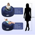 thumbnail image 2 of AMERICAN CENTURY HOME 3 Ft Bean Bag Chair, Memory Foam Filled, Removable Velvet Cover, for Adults/Teens, Blue, 2 of 6