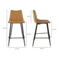 thumbnail image 3 of Moe's Home Collection Alibi Counter Stool Tan - Set Of Two Vegan Leather, 3 of 8