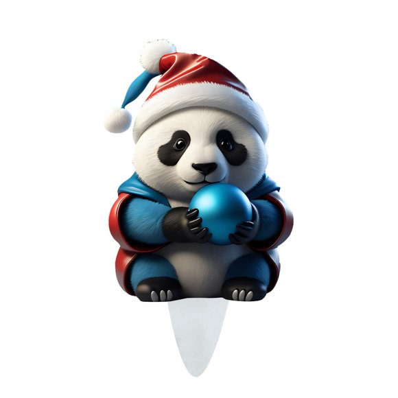 Christmas Panda Ground Piles inserted into The Art Garden Decorated With Colorful Christmas Pandas Decorate The Yard For Christmas Yard Signs Dog Poop Wooden Garden 4Ft Ground Lights For Outside Low