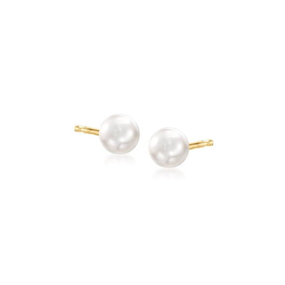 Pure Collection by Ross-Simons 4-5mm Cultured Pearl Stud Earrings in 14kt Yellow Gold, Women's, Adult