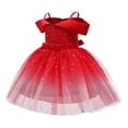 thumbnail image 4 of Gvdentm Tulle Dress Girls Girls Summer Dress Tween High Low Formal Dresses for Wedding Party(Red,9-10 Years), 4 of 7