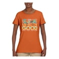 thumbnail image 2 of Wild Bobby Sea The Good Surfboard Sun Rise Good Vibes Nature Lover Women Graphic Tee, Orange, 3X-Large, 2 of 6