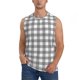 thumbnail image 1 of Fotbe Gray Checkboard Men's Camiseta sin Mangas Estampada para Hombres, Playera Casual para Gimnasio, Entrenamiento, Playa-X-Large, 1 of 7