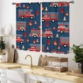 thumbnail image 2 of Fire Truck Curtains for Boys Room, Cartoon Fire Engine Fireman Car Vehicle Firefighter Blue Red Window Drapes Treatments for Kids Boys Girls Teen Bedroom Living Room Nursery 2 Panels, 27.5x36 Inch, 2 of 4