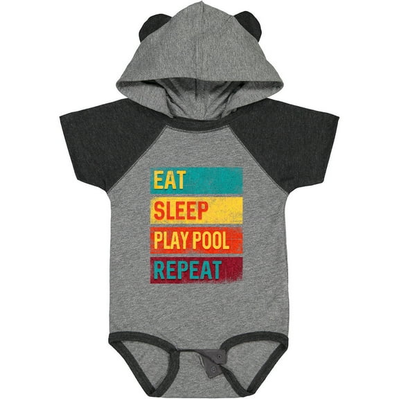 Inktastic Billiards Eat Sleep Play Pool Repeat Boys or Girls Baby Bodysuit
