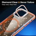 thumbnail image 4 of TECH CIRCLE for iPhone 16 Pro Case 6.3-Inch (2024), Clear Back, Cute Shimmer, Compatible with MagSafe, Built-in Hidden Phone Stand, Slim Fit Thin Lightweight, Magnetic Protective Back Cover, Orange, 4 of 8