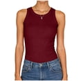 thumbnail image 4 of Hessimy Women's Camisole Tank Top-Breathable Cotton Stretch,Airy Soft(Wine,XXL), 4 of 7