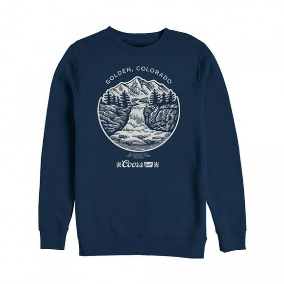 Coors Banquet Waterfall Golden Colorado Crewneck Sweatshirt-Large