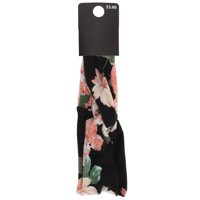 Black Floral Twist Headwrap