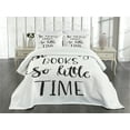thumbnail image 3 of Ambesonne Book Quilted Bedspread Set 2 Pcs, Inspirational Modern Words, Twin Size, White and Charcoal Grey, 3 of 5