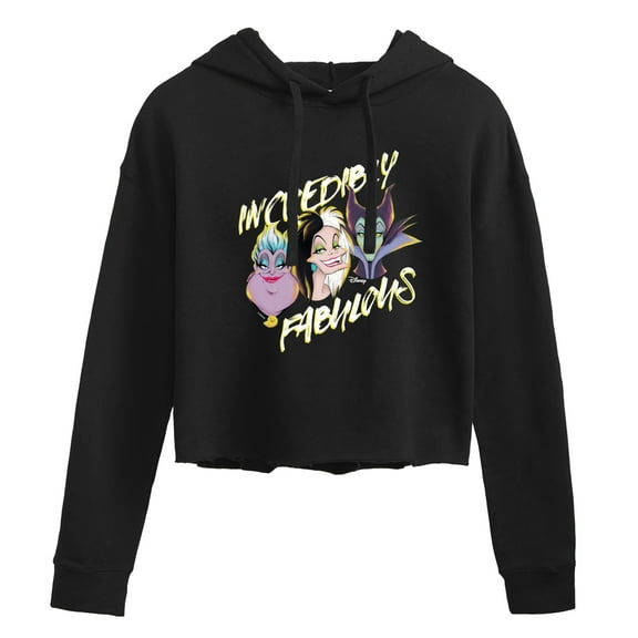 Disney Villains - Incredibly Fabulous - Juniors Cropped Pullover Hoodie
