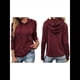 thumbnail image 3 of Sudadera con Capucha para Mujer, de Gran Tamaño, Informal, de Larga, con Cordón Ajustable Vino Tinto XXL, 3 of 7