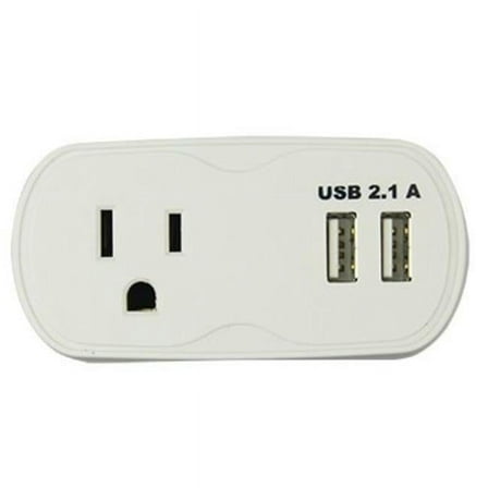 1-Outlet Surge Protection Tap, White