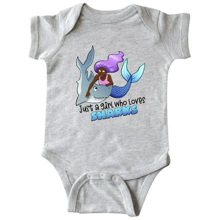 

Inktastic Just a Girl Who Loves Sharks- Mermaid Gift Baby Girl Bodysuit