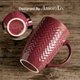 thumbnail image 4 of AmorArc Extra Large Coffee Mugs Set of 6, 20oz Ceramic Tall Coffee Mugs Set with Textured Geometric Patterns for Latte/Tea/Beer/Hot Cocoa, Dishwasher & Microwave Safe,Burgundy, 4 of 8