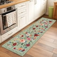 thumbnail image 2 of Sage Green Floral 2'x6' Runner Rugs for Hallway Kitchen Bedside Non Slip Washable, Spring Flowers Leaves Farmhouse Entryway Rug Runners with Rubber Backing, Long Carpet Runner for Laundry Room, 2 of 8
