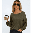 thumbnail image 4 of Sucegi Loose Fit Women's Shirt - Long Sleeve, Round Neck, Pintuck Design for Daily Wear, 4 of 5